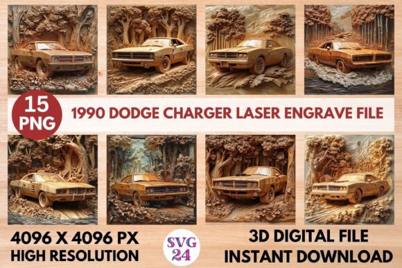 1990 Dodge Charger Laser Engrave File