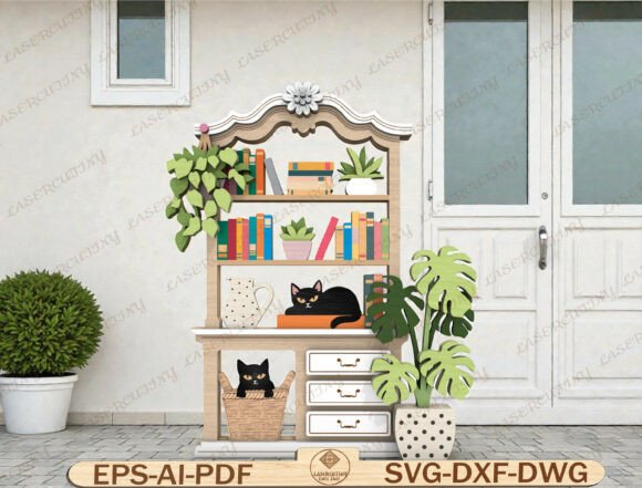 Cat Bookshelf Laser Cut File: A Guide to Creating Layered Wooden Wall Art