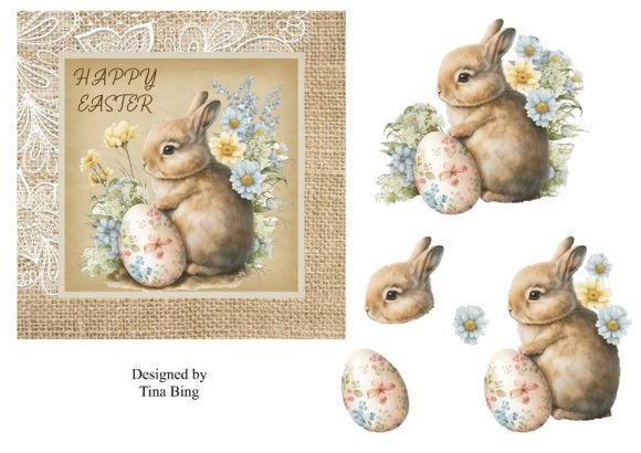 Easter Rabbit 1: Crafting Professional 3D Decoupage Cards with Precision