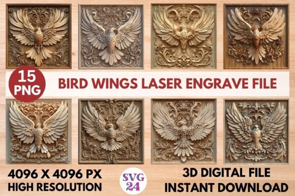 Elevating Laser Engraving Projects with the Bird Wings Laser Engrave File