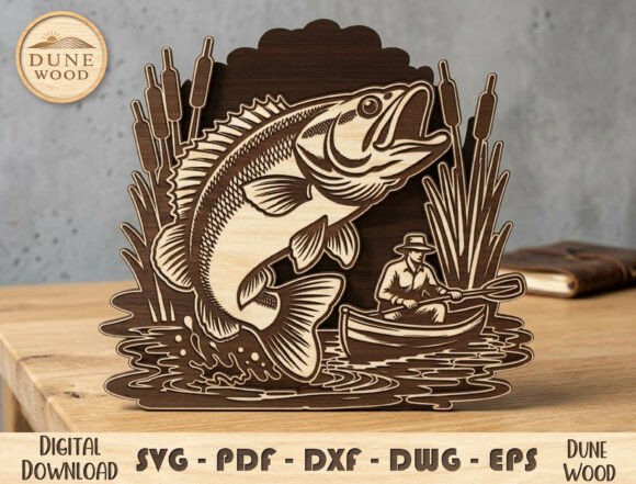 Fishing Scene Laser Cut File Guide
