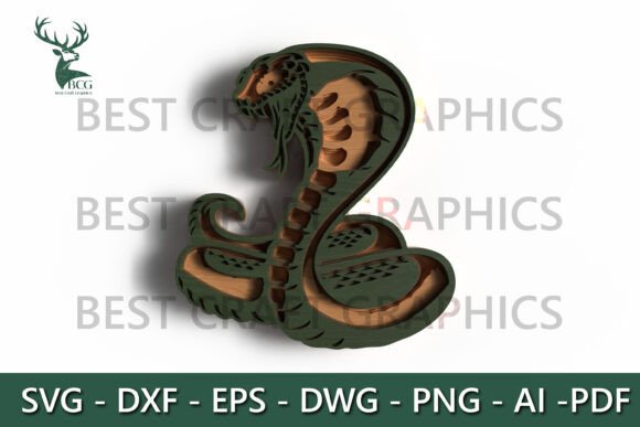 Layered Cobra Snake SVG File