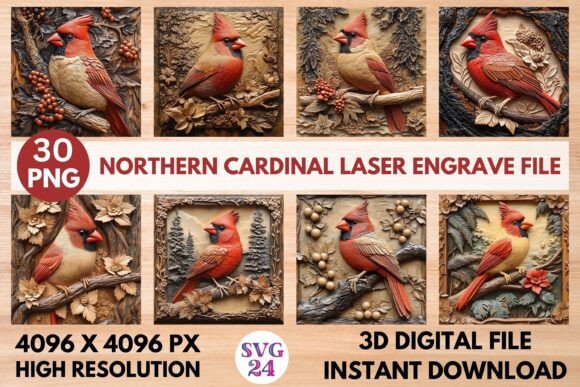 Northern Cardinal Laser Engrave File Guide