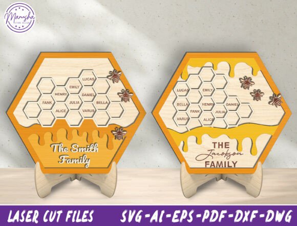 Personalized Family Honeycomb Sign SVG