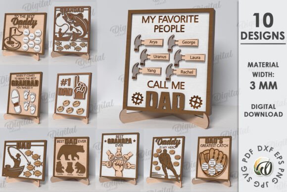 Personalized Father s Day Signs Bundle: A Digital Design Resource for Modern Creators