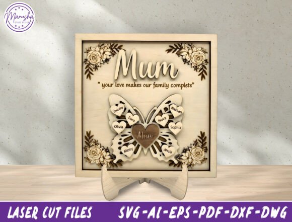 Personalized Mum Butterfly Sign SVG: A Layered Tribute