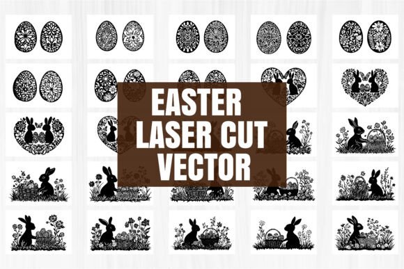 Spring Easter Scene Laser Cut Vector Guide