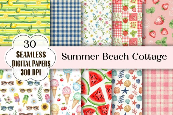 Summer Beach Cottage Digital Paper: A Versatile Asset for Creative Projects