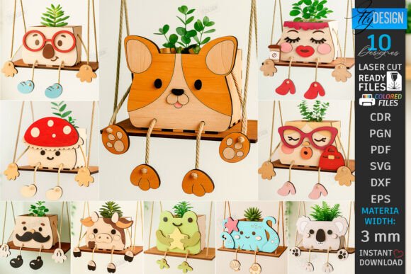 Swing Planter Laser Cut Bundle